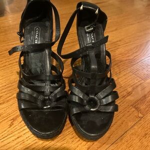Coach Black Strappy Heels for Women